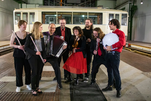 Das Ensemble für Neue Kammermusik beim Kino-Konzert am 06.11.2021 im Depot Dortmund (Bild: Judith Wiesrecker)
